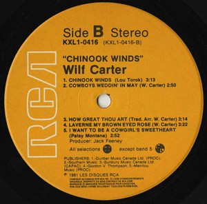 Wilf carter   chinook winds label 01