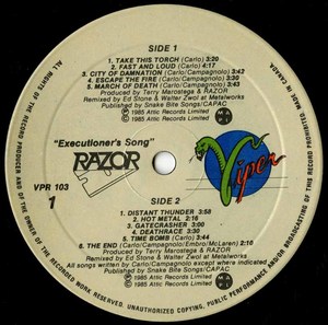 Razor executioner's song label 01