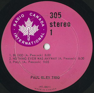 Paul bley trio st label 01