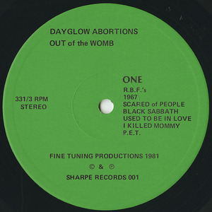 Dayglo abortions out of the womb label 01
