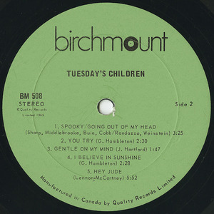 Tuesday's children st label 02