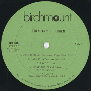 Tuesday's children st label 01