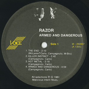Razor   armed and dangerous label 01