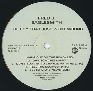 Fred eaglesmith the boy that just went wrong label 01
