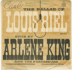 45 arlene king and the portageurs   the ballad of louis riel front
