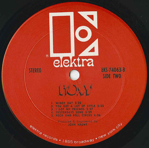 Roxy roxy 1969 label 02