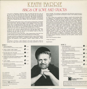 Keath barrie songs of love and places back
