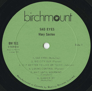 Mary saxton sad eyes label 01
