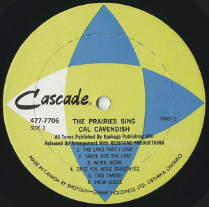 Cal cavendish the prairies sing label 02