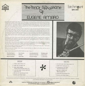 Eugene amaro   the tenor saxaphone of back