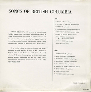 Weeley wright   songs of british columbia back