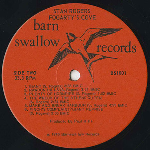 Stan rogers   fogarty's cove %28barn swallow%29 label 02