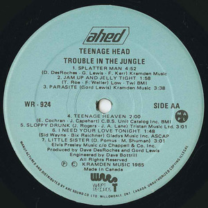 Teenage head   trouble in the jungle label 02