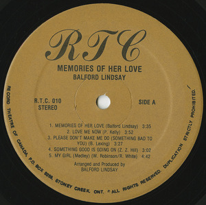 Balford lindsay memories of her love label 01
