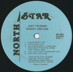 Just friends randy   sue   just for you label 02