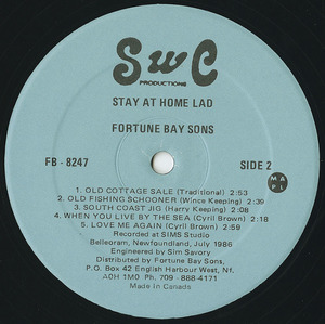 Fortune bay sons   stay at home  lad label 02