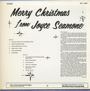Joyce seamone merry christmas back