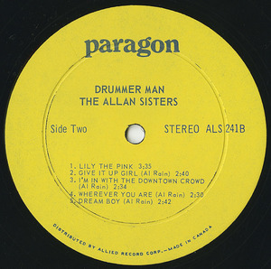 Allan sisters   drummer man label 02