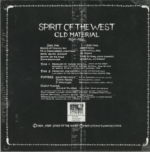Spirit of the west old material back
