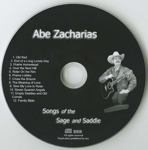 Cd abe zacharias   songs of the sage and saddle cd