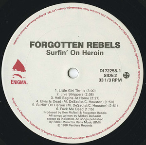 Forgotten rebels   surfin on heroin label 02