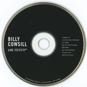 Cd billy cowsill live calgary cd