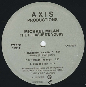 Michael milan the pleasure's yours label 01