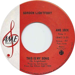 Gordon lightfoot this is my song ame