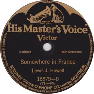 Herbert stuart somewhere in france his masters voice victor 78