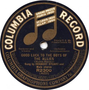 Herbert stuart good luck to the boys of the allies columbia 78