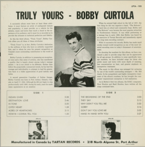 Bobby curtola truly yours back