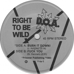 D.o.a.   burn it down %28right to be wild%29 vinyl a