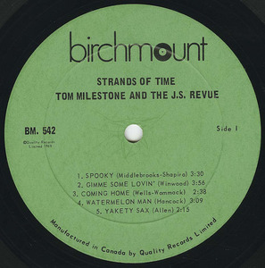 Tom milestone   jarvis street revue   strands of time label 01