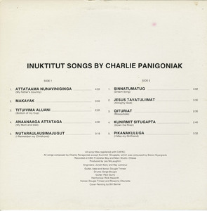 Charlie panigoniak   inuktitut songs back
