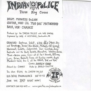Cd indian police three ring circus back