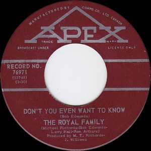 Royal family   i told a lie bw don't you even want to know label 01