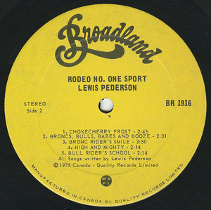 Lewis pederson rodeo no 1 sport label 02