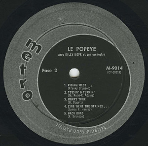 Billy hope et son orchestre   le popeye label 02