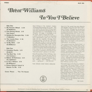 Brent williams   in you i believe back