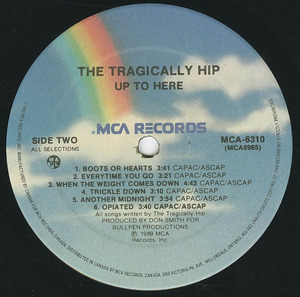Tragically hip   up to here 1st copy label 02