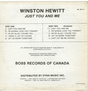 Winston hewitt   just you and me back