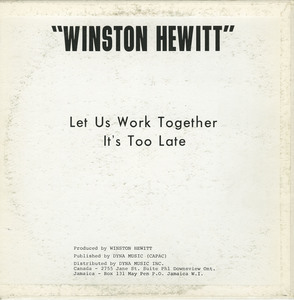Winston hewitt   let us work together bw it's too late 12 inch back
