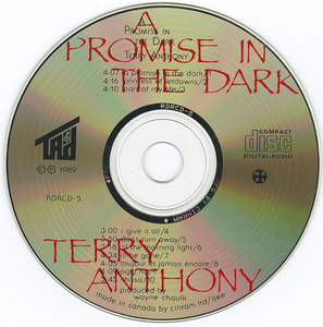 Cd terry anthony   a promise in the dark cd