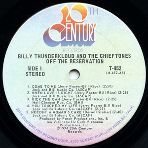Thunderkloud  billy   the chieftones   off the reservation %282%29