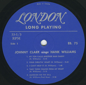 Johnny clark   sings hank williams label 01