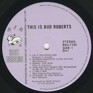 Bud roberts   this is bud roberts label 01