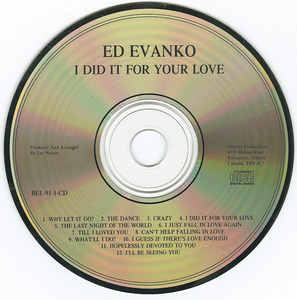 Cd ed evanko   i did it for your love cd