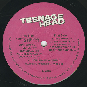 Teenage head   st label 01