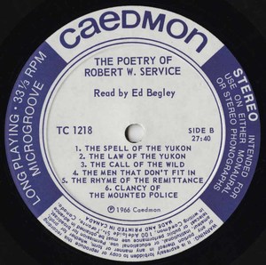Ed begley   the poetry of robert service label 02