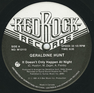 Geraldine hunt   it doesn't only happen at night bw undercover lover label 01